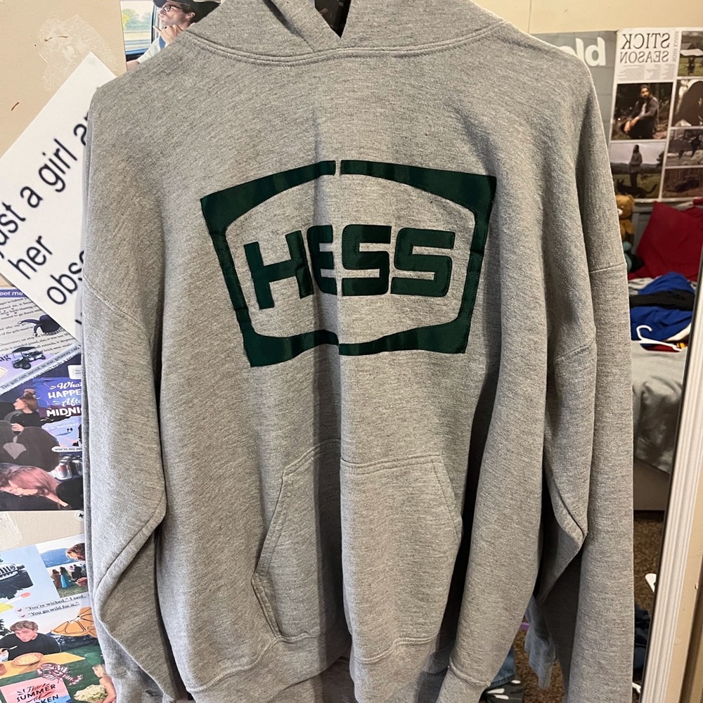 Gildan Gray Hoodie with Green Logo